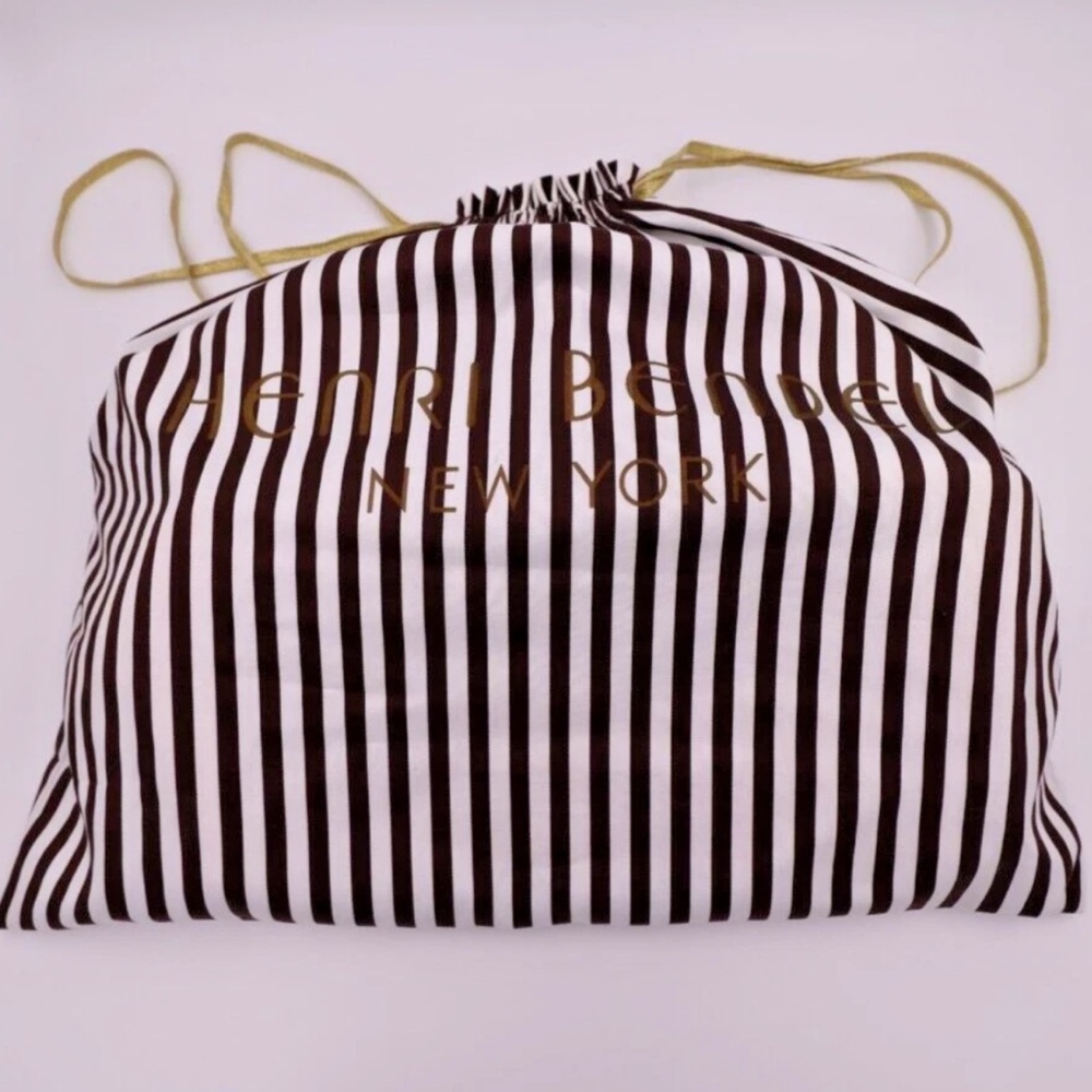 SOLD LIVE!Henri Bendel NY Striped Canvas W 57th Tote w/ Dust Bag 22WX12HX6D - Picture 13 of 13